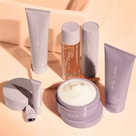 Fenty Beauty Pro Filt’r foundation bottles in various shades arranged side by side.