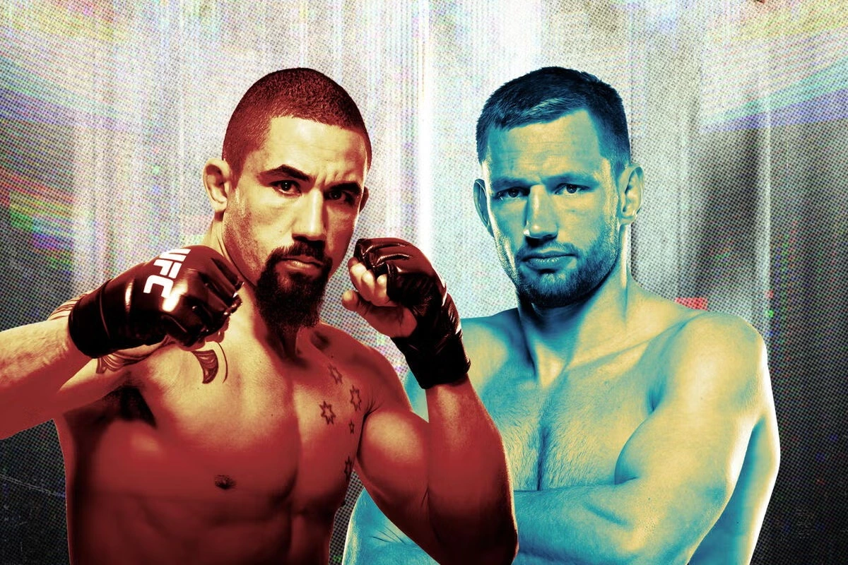 Robert Whittaker vs Reinier de Ridder face-off promotion.