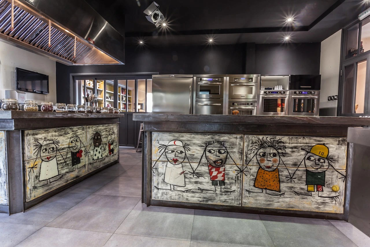 A view of the top chef cooking studio kitchen
